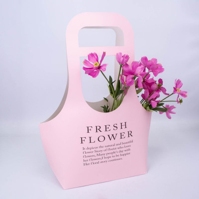 Сумочка для цветов "Fresh Flower" 22х10х40см Нежно-розовый